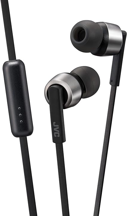 JVC HA-FX51M-B Wired In-Ear Headphones with Remote, Microphone & carrying pouch - Black/Silver