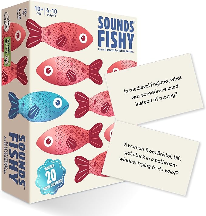 Sounds Fishy Board Game: The Fast-Thinking, Bluffing Family Game for Kids 10+ and Adults | Best New Board Games